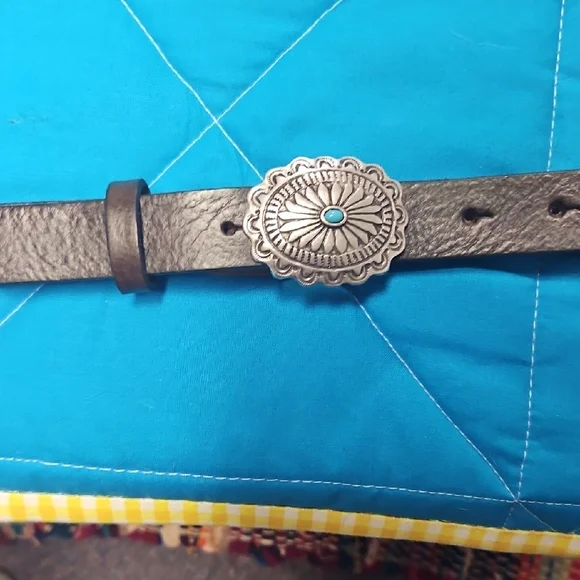 Women's Black Leather Belt NWOT - Picture 2 of 4